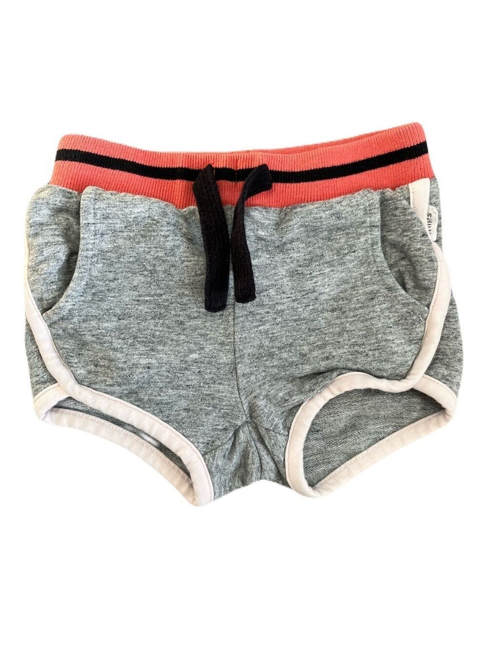 🩵 4/$20 Miles The Label Coral & Grey Athletic Shorts‎ with Elastic Waistband